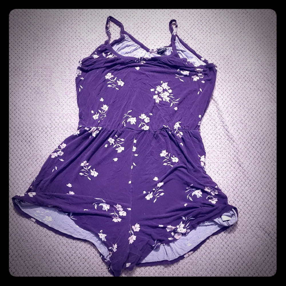 Torrid Purple Floral Jersey Romper